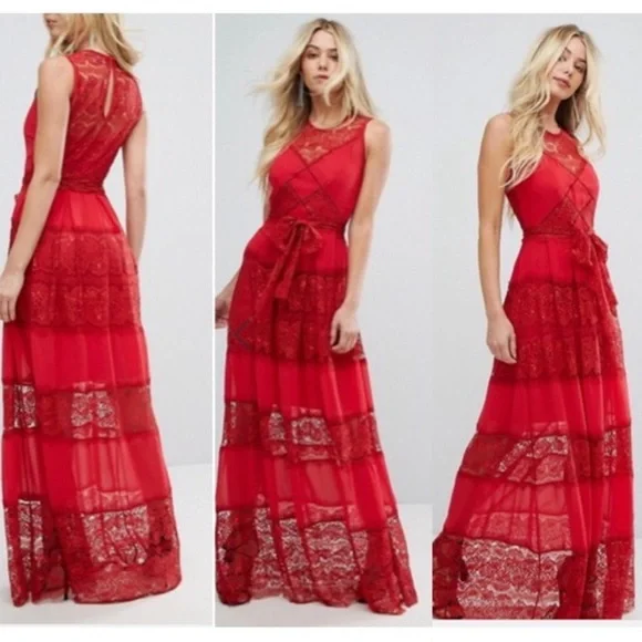 white lace strappy dress Women's White Lace Maxi Dress